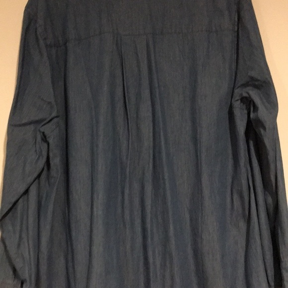 Lane Bryant Tencel Denim ruffled button down blouse Sz 18/20 - Picture 5 of 6